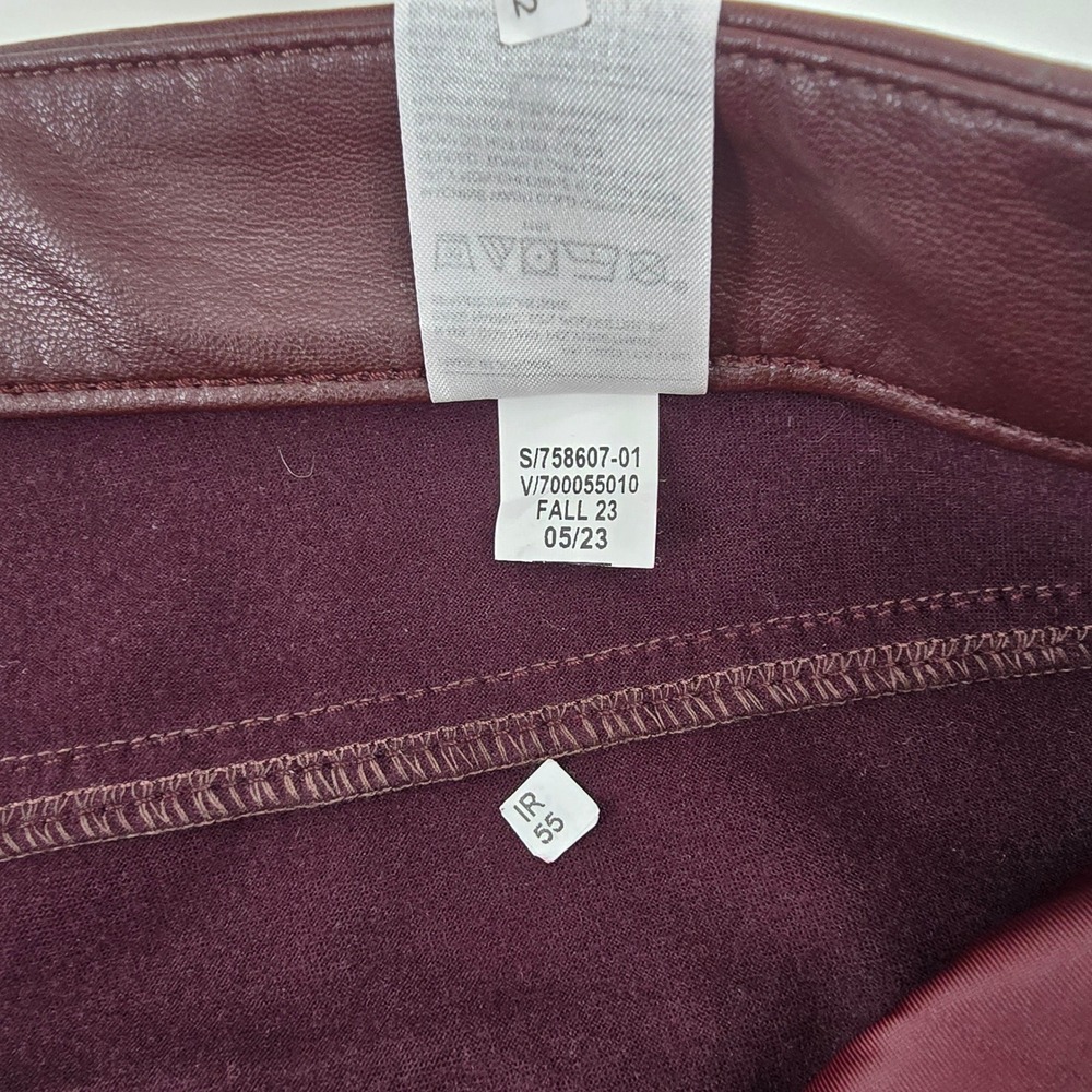 Banana Republic Vegan Leather Bootcut Pants Burgundy Maroon 31/12 Fall 2023 NWT - Picture 7 of 12